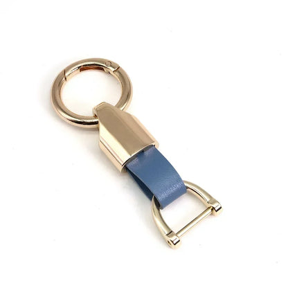 New Fashion Personalized Custom Logo Name Metal Waist Hanging KeyChain Leather Keyring Men Women Key Chain Buckle Ring Gift