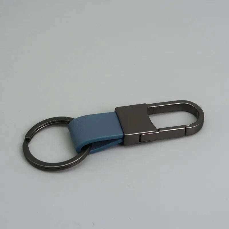 Custom Logo Name Simplicity Matte Finish Metal Leather Keychain with Laser Engraved Keyring Key Ring Chains  Creative for Gif