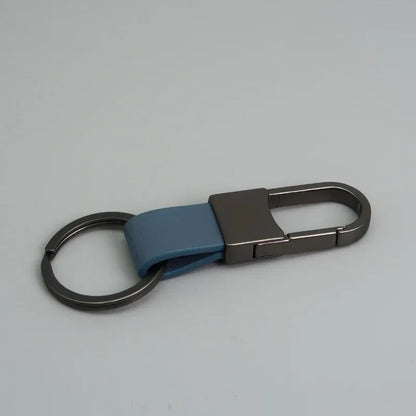 Custom Logo Name Simplicity Matte Finish Metal Leather Keychain with Laser Engraved Keyring Key Ring Chains  Creative for Gif