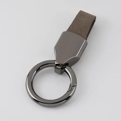 Retro Vintage Personalized Keyring Custom Logo Name Car Key Chain Laser Engrave Nubuck Leather Keychain for Men and Women Gift
