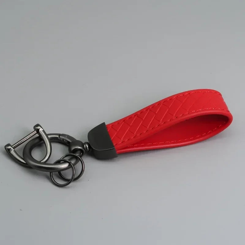 Creative Trendy Pendant Leather Keychain Accessories Net-like Metal Keyring Custom Name Text Logo Car Moto Key Chain Ring Gift
