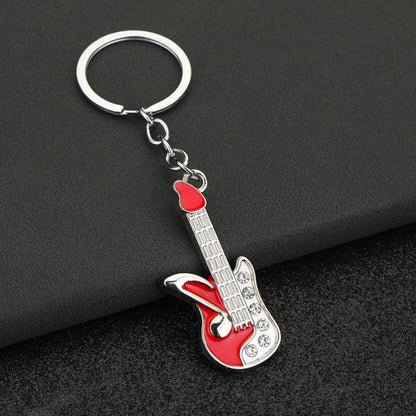 Enthusiast Creative Music Mini Metal Cute Keychain Guitar Pendant Key Ring Accessories Personalized Keyring Lover Small Gift