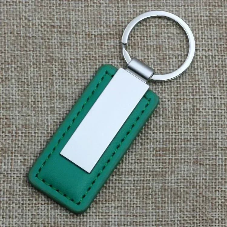 Metal Stainless Steel Leather Car Moto Keychain Men and Women Keyring Custom Laser Engraving Name Logo Key Chain Ring Gift
