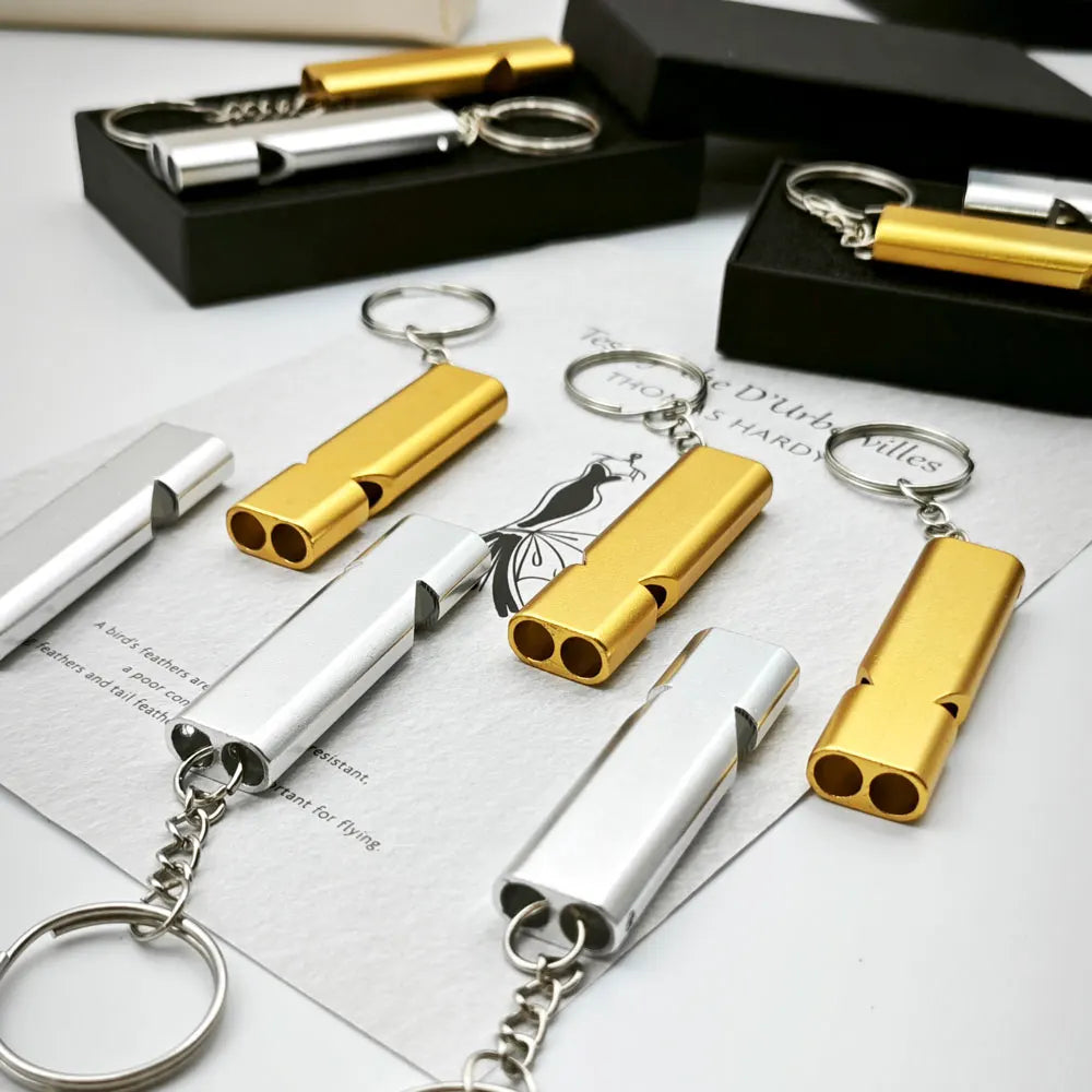 Portable EDC Whistle Emergency Survival Keychain Dual Frequency Survival Keyring Outdoor Camping Hiking Key Chain Ring Gift
