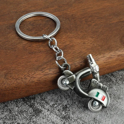 Electric Vehicle Creative Keychain Small Metal Moto Personalized Keyring Electric Motorcycle Car Key Chain Ring Gift