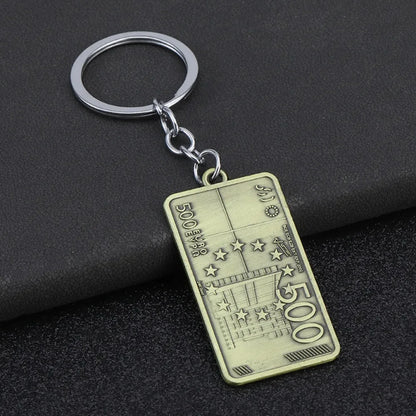 Metal Euro Style Luck Wealth Keychain Originality Pendant Personalization Keyring Car Moto Backpack Key Chain Ring Gift