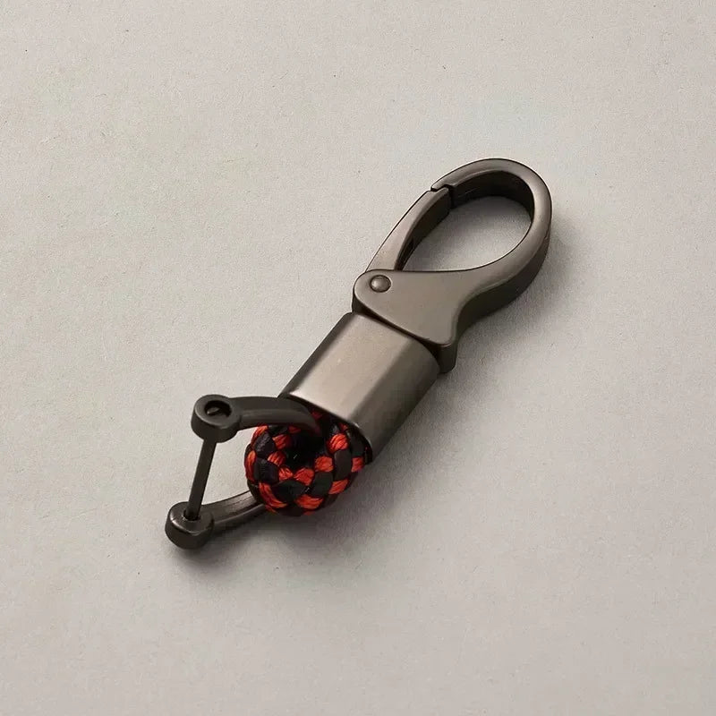 Custom Logo Name Fashionable Woven Rope Keychain Personalized Horseshoe Buckle Car Keyring Women Men Key Ring Chain Gift