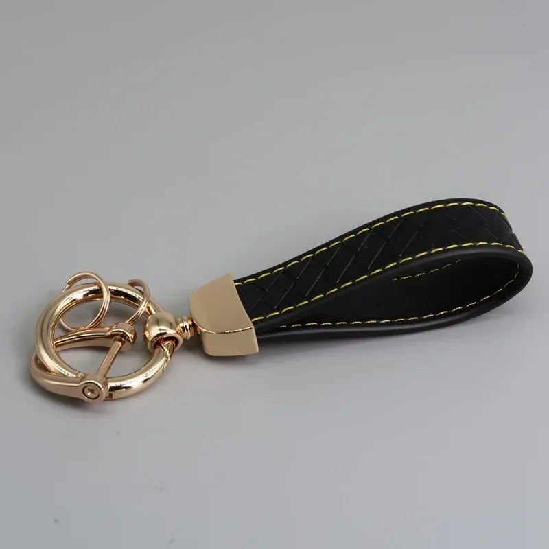 Creative Trendy Pendant Leather Keychain Accessories Net-like Metal Keyring Custom Name Text Logo Car Moto Key Chain Ring Gift