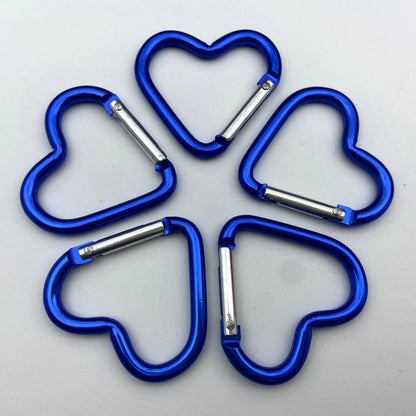 5PCS Wholesale Heart Shaped Metal Carabiner Keychain Carabiner Outdoor Key Ring Buckle Multi Travel Kit Hook Hanging Keyring