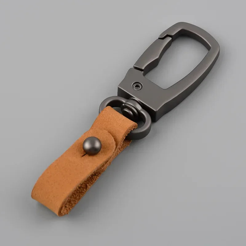INS Style Luxury Personality New Keychain Cute Accessories Motorcycle Car Keyring Fashion Metal Cowhide Man Key Chain Ring Gift