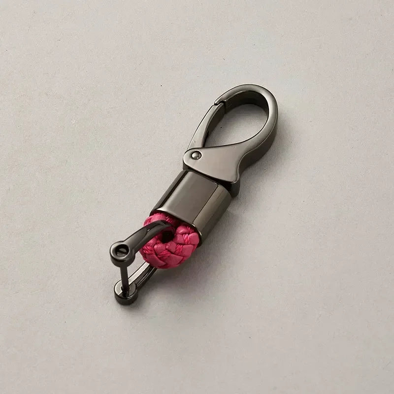 Custom Logo Name Fashionable Woven Rope Keychain Personalized Horseshoe Buckle Car Keyring Women Men Key Ring Chain Gift