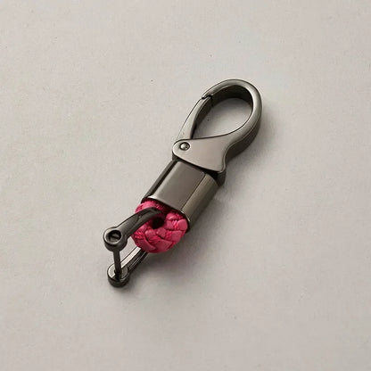 Custom Logo Name Fashionable Woven Rope Keychain Personalized Horseshoe Buckle Car Keyring Women Men Key Ring Chain Gift