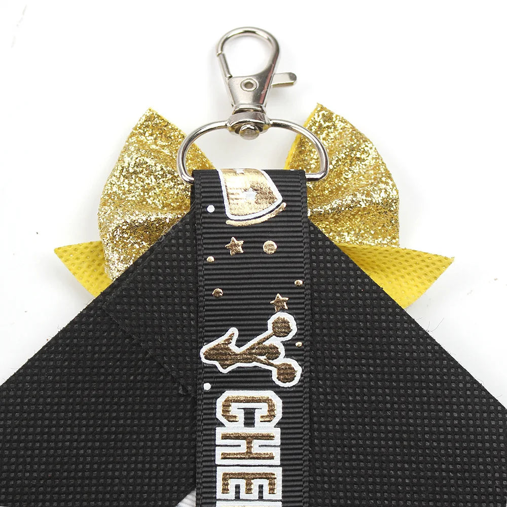 Originality Silk Ribbon Cloth Butterfly Keychain Flower Cheerleaders Keyring for Woman Pendant Backpack Key Ring Chain Gift
