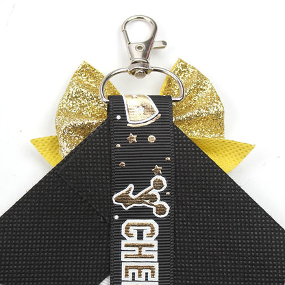 Originality Silk Ribbon Cloth Butterfly Keychain Flower Cheerleaders Keyring for Woman Pendant Backpack Key Ring Chain Gift