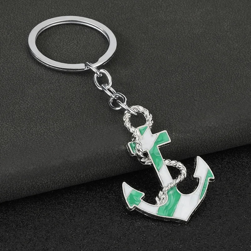 Personalization Originality 3D Metal Keychain Ship's Anchor Three-dimensional Backpack Keyring Adventure Key Chain Ring Gift