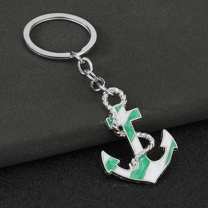 Personalization Originality 3D Metal Keychain Ship's Anchor Three-dimensional Backpack Keyring Adventure Key Chain Ring Gift