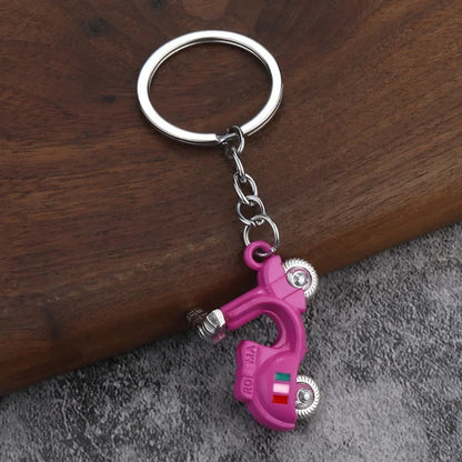 Electric Vehicle Creative Keychain Small Metal Moto Personalized Keyring Electric Motorcycle Car Key Chain Ring Gift