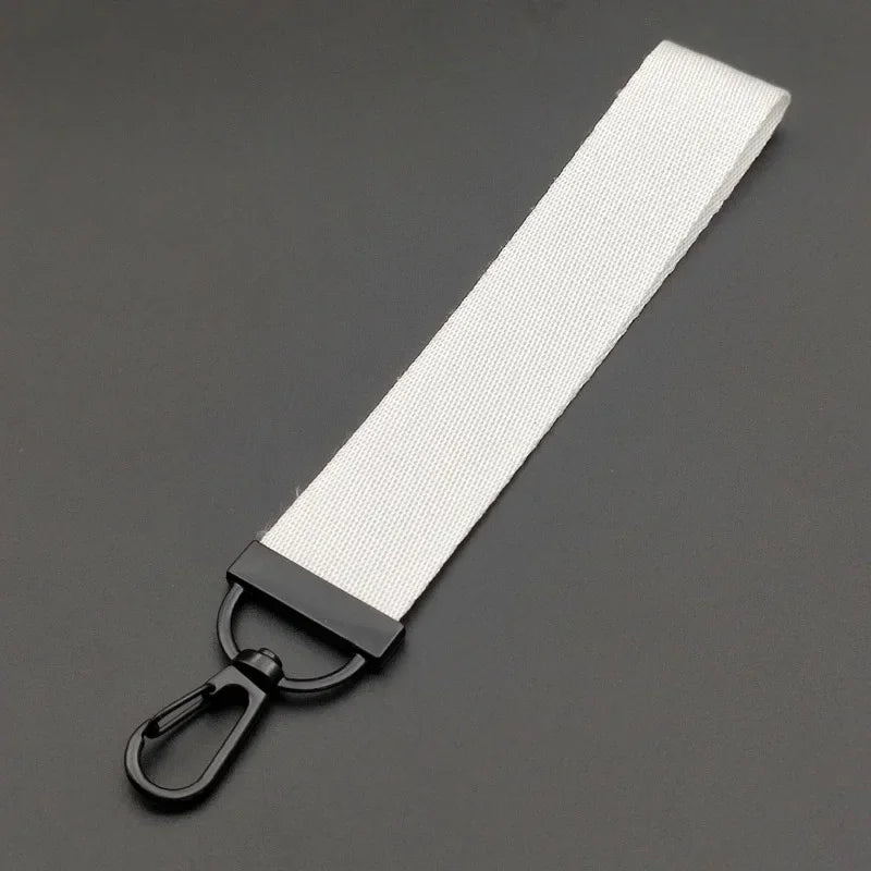 Custom Logo Text Name Creative Keychain for Men and Women Pure Fabric Key Chain Bag Pendant Streamer Personalize Keyring Gift