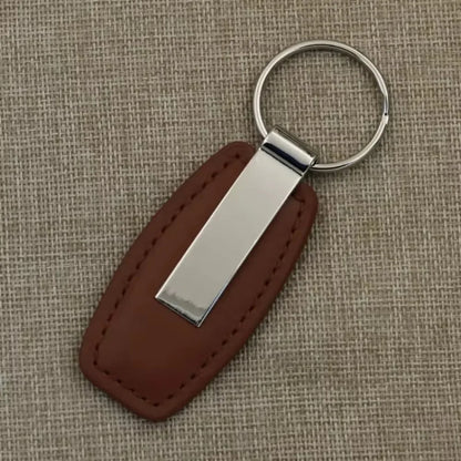 Fashion Metal Leather Keychain Custom Logo Name Keyring Spot Hardware Accessorie for Car Moto Key Ring Buckle Pendant Gift