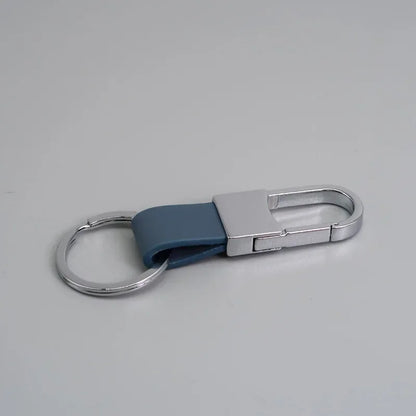 Custom Logo Name Simplicity Matte Finish Metal Leather Keychain with Laser Engraved Keyring Key Ring Chains  Creative for Gif