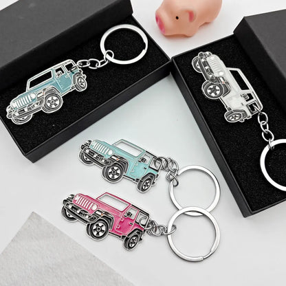 Originality Off-road Vehicle Enthusiast Keychain Metal SUV Car Pendant Keyring Creative Anti-Lost Backpack Key Chain Ring Gift