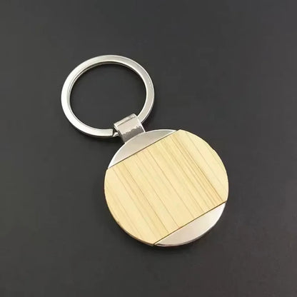 Bamboo Wood Keychain Creative Personality Men and Women Key Chains Ring Home Metal Autos Car Moto Keyring Pendant Gift