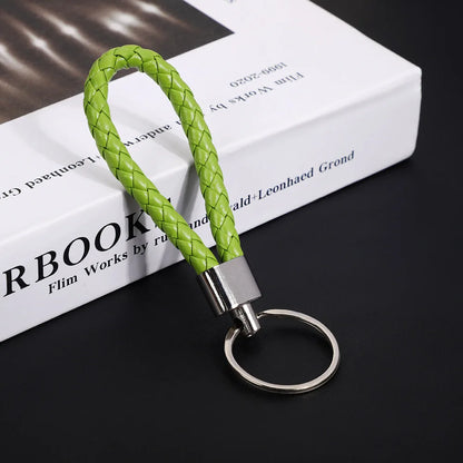 Originality PU Leather Metal Organization Rope Keychain Personality Custom Name Text Keyring Car Moto Key Ring Chain Gift