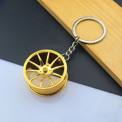 Creative Metal Mini Auto Parts Car Wheel Keychain Auto Enthusiast Keyring Accessories Key Ring Chain for Men Woman Lover Gift