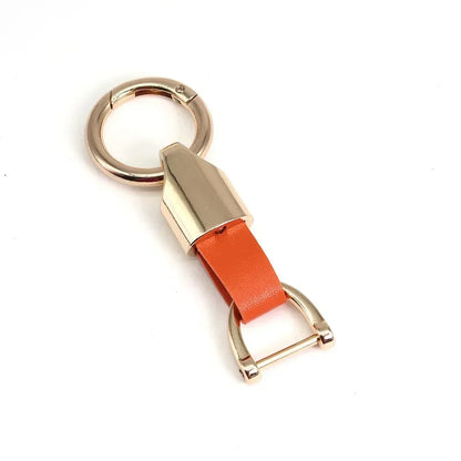 New Fashion Personalized Custom Logo Name Metal Waist Hanging KeyChain Leather Keyring Men Women Key Chain Buckle Ring Gift