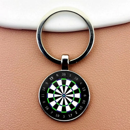 Creative Fashion Dart Target Keychain Retro Time Gemstone Keyring Metal Pendant Car Moto Key Chain Ring Gift