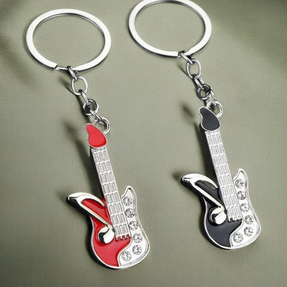 Enthusiast Creative Music Mini Metal Cute Keychain Guitar Pendant Key Ring Accessories Personalized Keyring Lover Small Gift