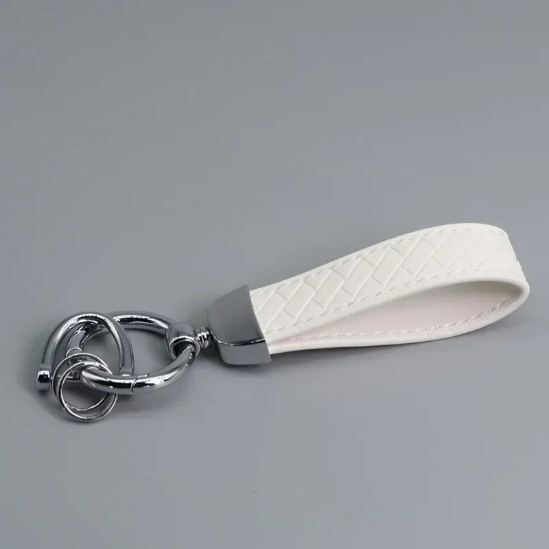 Creative Trendy Pendant Leather Keychain Accessories Net-like Metal Keyring Custom Name Text Logo Car Moto Key Chain Ring Gift