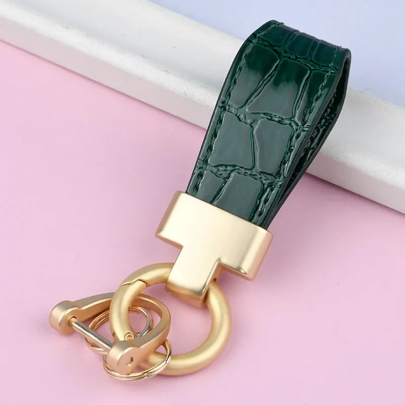 Custom Logo Name Luxury Leather Keychain PU Metal Accessories Backpack Keyring Car Motorcycle Women Girl Key Chain Ring Gift