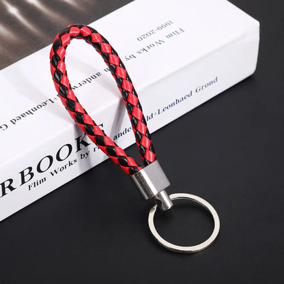 Originality PU Leather Metal Organization Rope Keychain Personality Custom Name Text Keyring Car Moto Key Ring Chain Gift