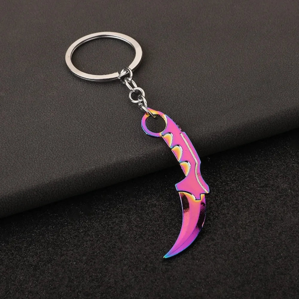 Ornaments Metal Keychain Military Enthusiasts Claw Knife Tactical Dagger Keyring Game Peripheral Pendant Key Chain Ring Gift