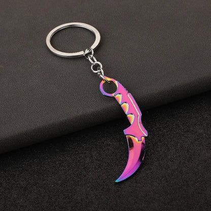 Ornaments Metal Keychain Military Enthusiasts Claw Knife Tactical Dagger Keyring Game Peripheral Pendant Key Chain Ring Gift