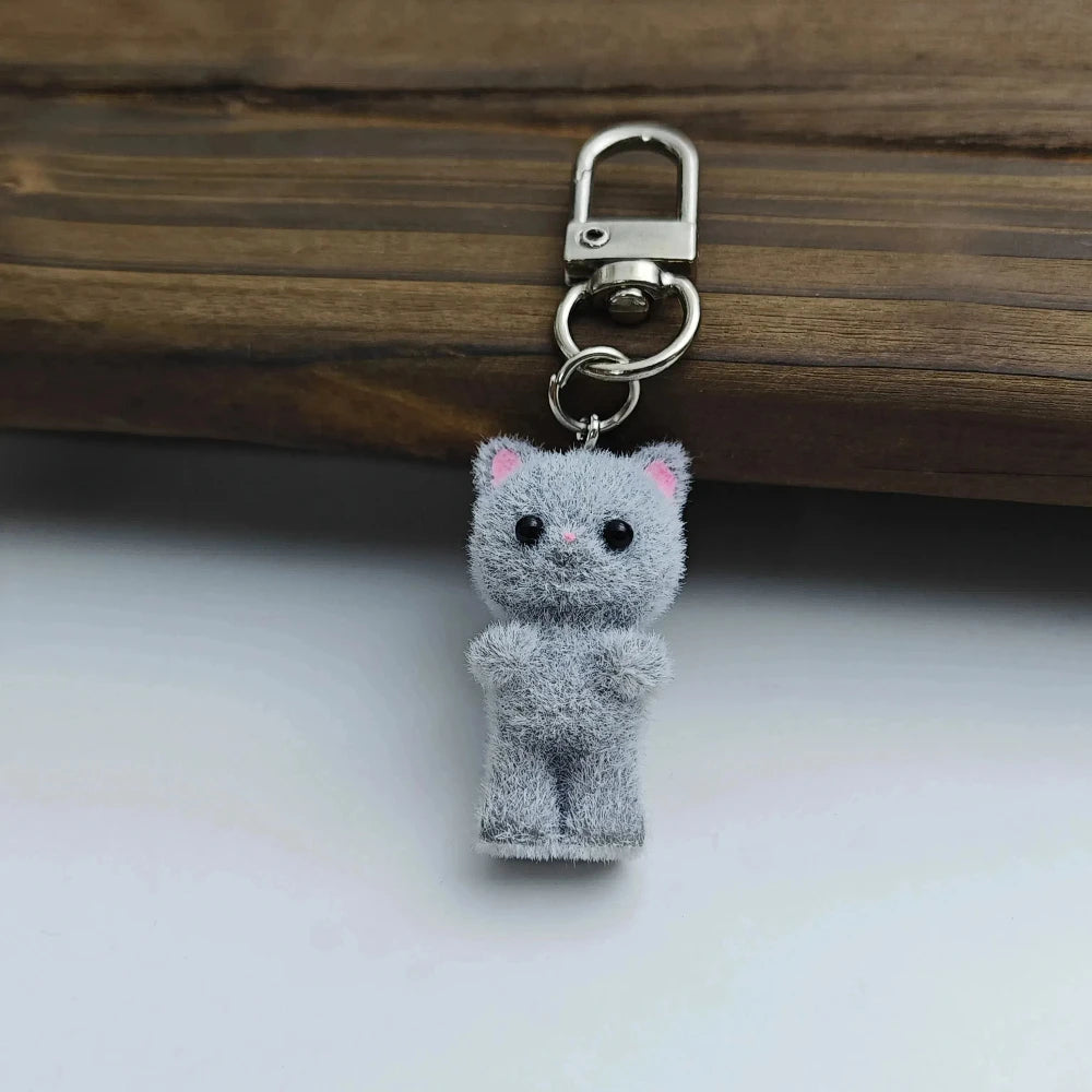 Originality Simulation Animal Hobby Cat Keychain Pendant Backpack Keyring Cartoon Cute Doll for Girl Key Ring Chain Gift