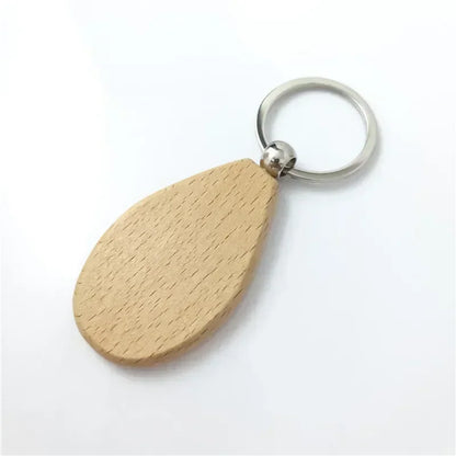 Custom Logo Name Laser Engraved Wooden Car Moto Keychain Personalized Keyring Retro Round Rectangular Pendant Cute Gift