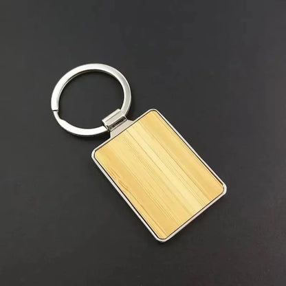 Bamboo Wood Keychain Creative Personality Men and Women Key Chains Ring Home Metal Autos Car Moto Keyring Pendant Gift