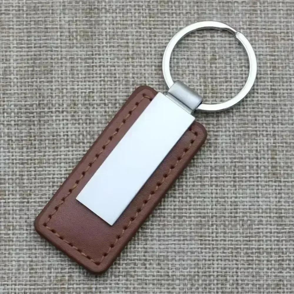 Hot Custom Name Logo Metal Stainless Steel for Car Moto Keychain Men and Women Keyring Leather Engraved Engraving Key Chain Gift