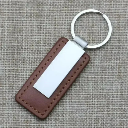 Hot Custom Name Logo Metal Stainless Steel for Car Moto Keychain Men and Women Keyring Leather Engraved Engraving Key Chain Gift