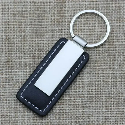 Metal Stainless Steel Leather Car Moto Keychain Men and Women Keyring Custom Laser Engraving Name Logo Key Chain Ring Gift