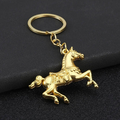 Personalization Originality Keychain 3D Three-dimensional War-horse Pendant Keyring Backpack Metal Badge Key Chain Ring Gift