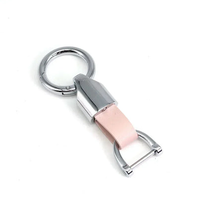 New Fashion Personalized Custom Logo Name Metal Waist Hanging KeyChain Leather Keyring Men Women Key Chain Buckle Ring Gift