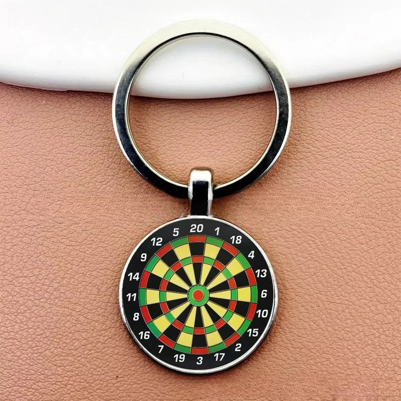 Creative Fashion Dart Target Keychain Retro Time Gemstone Keyring Metal Pendant Car Moto Key Chain Ring Gift