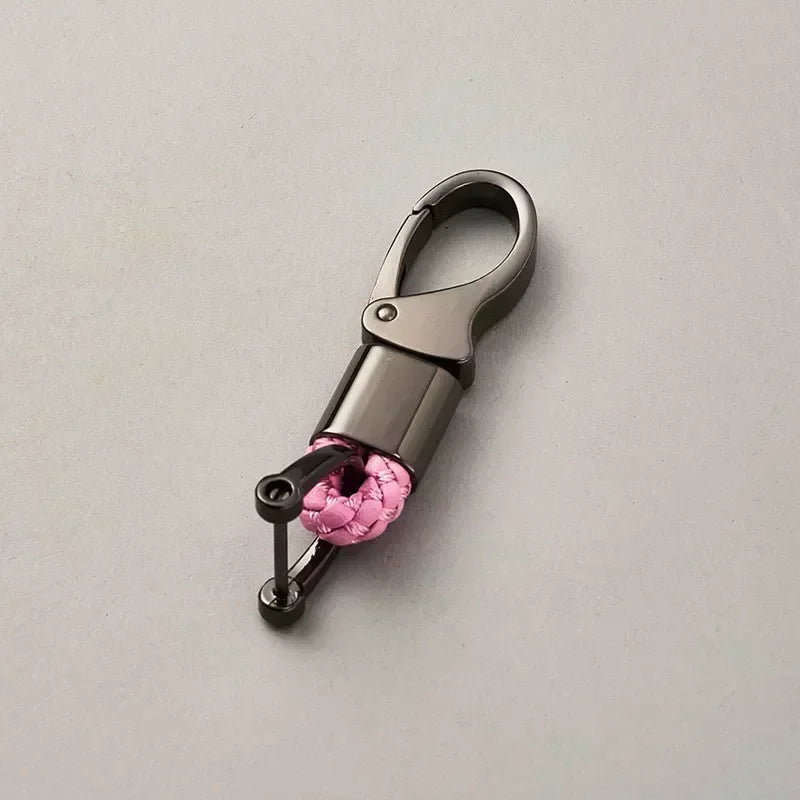 Custom Logo Name Fashionable Woven Rope Keychain Personalized Horseshoe Buckle Car Keyring Women Men Key Ring Chain Gift