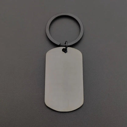 Customized LOGO Name Stainless Steel Keychain Laser Carving Pendant Keyring Motorcycle Car for Men and Women Key Ring Chain Gift