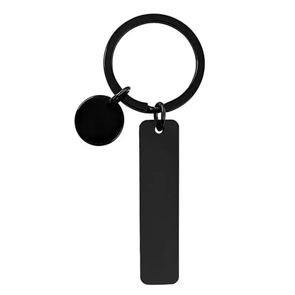 New style Stainless Steel Custom Logo Name Keychain Rectangular Hang Tag Metal Key Ring Advertising Holiday Engraved laser Gift