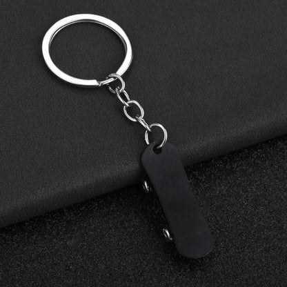 Creative Skateboard Mini Metal Cute Keychain Enthusiast Skate Pendant Key Ring Accessories Personalized Keyring Lover Small Gift