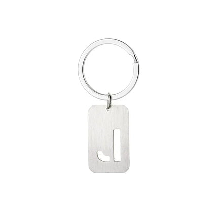 New Creative Hollowed Out 26 Letter Keychain Brushed Military Brand Pendants  Key Ring Buckle Chains Car Motorcyler Keyring Gift